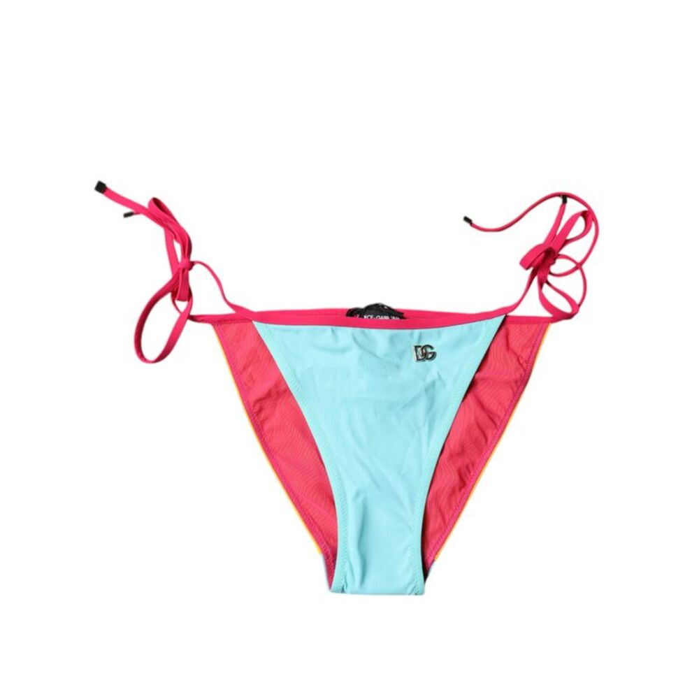 Dolce & Gabbana Multicolor Logo Swimsuit Bikini Bottom Women's Swimwear